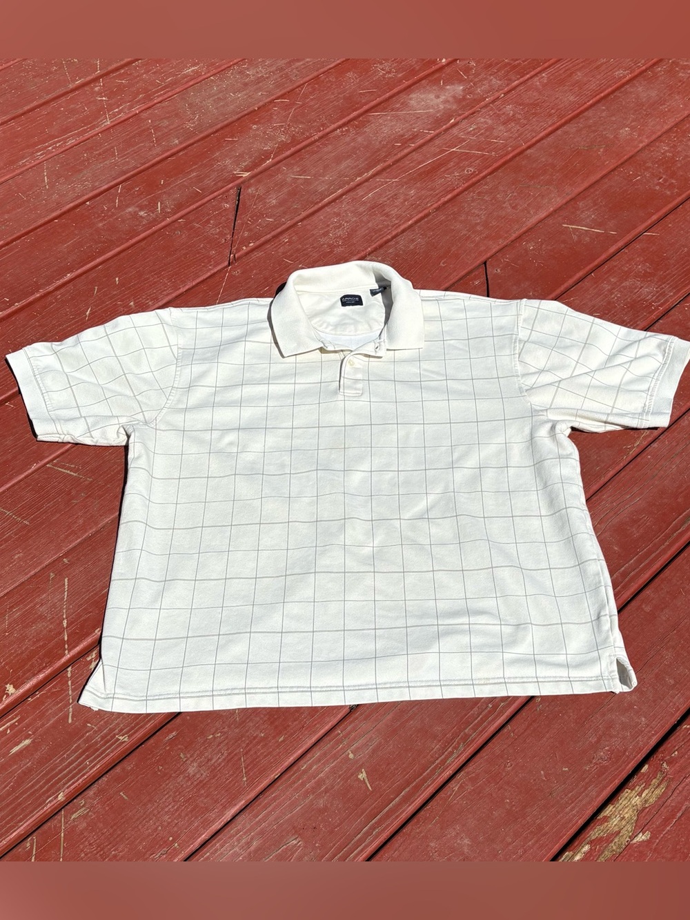 Arrow Cream Checkered Mens Collared Pullover XXL shirt